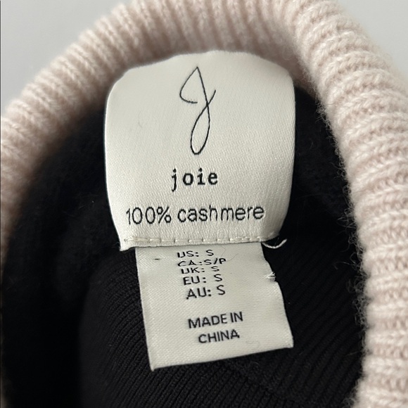 Joie Black and Cream Short Sleeve Cardigan size S 100% Cashmere - Picture 2 of 4